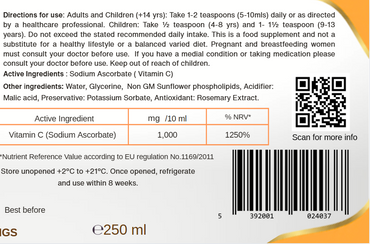 Liposomal Vitamin C  Single 250ml