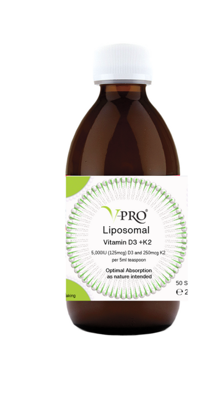 Liposomal Vitamin D3+K2  - 250 Mls