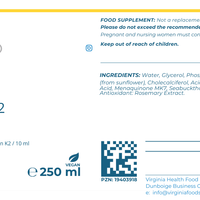 Liposomal Vitamin D3+K2  - 250 Mls