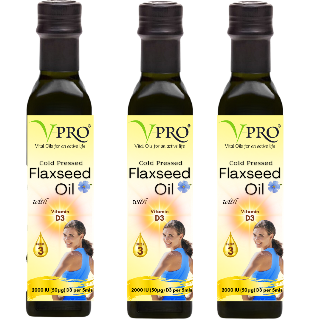 V-Pro Flaxseed (Linseed) Oil w VIT D  - 3 Pack - NNL0191