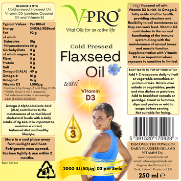 V-Pro Flaxseed ( Linseed) Oil w VIT D  - 12 Pack  -  NNL0191